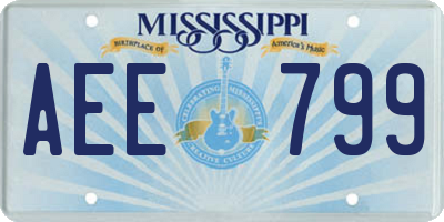 MS license plate AEE799