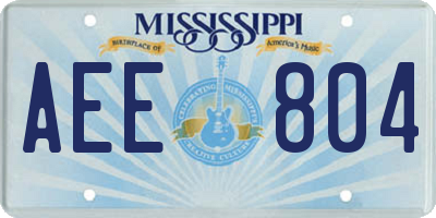 MS license plate AEE804