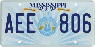 MS license plate AEE806