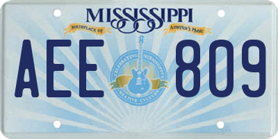MS license plate AEE809