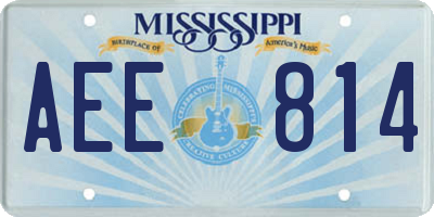 MS license plate AEE814