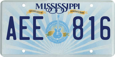 MS license plate AEE816