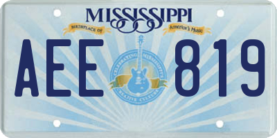 MS license plate AEE819