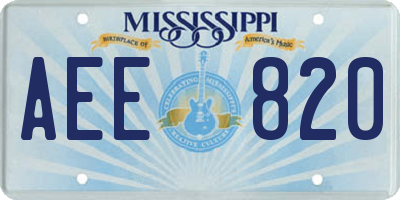 MS license plate AEE820