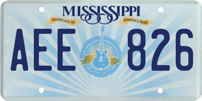 MS license plate AEE826