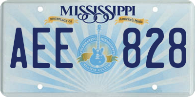 MS license plate AEE828