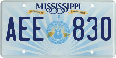 MS license plate AEE830
