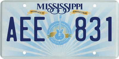 MS license plate AEE831