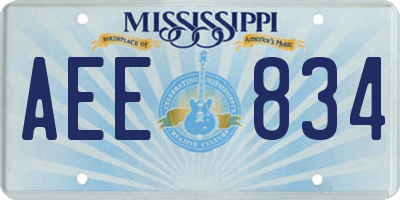 MS license plate AEE834