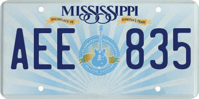 MS license plate AEE835
