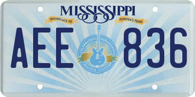 MS license plate AEE836