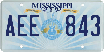 MS license plate AEE843
