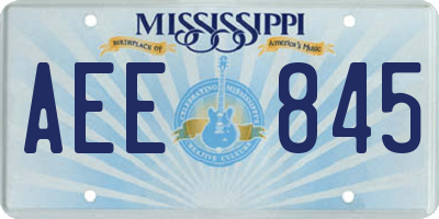 MS license plate AEE845