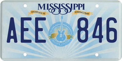 MS license plate AEE846