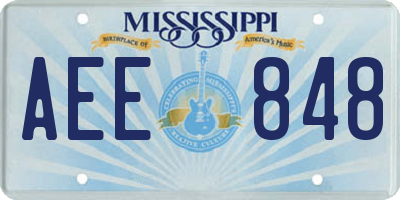 MS license plate AEE848
