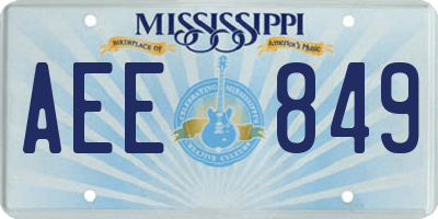 MS license plate AEE849