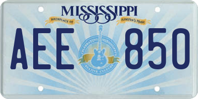 MS license plate AEE850