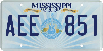 MS license plate AEE851