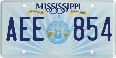 MS license plate AEE854