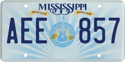 MS license plate AEE857