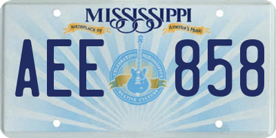 MS license plate AEE858