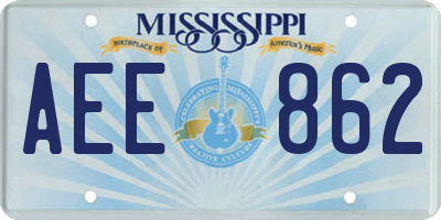 MS license plate AEE862