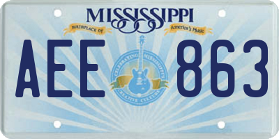 MS license plate AEE863