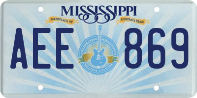 MS license plate AEE869