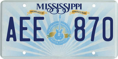 MS license plate AEE870