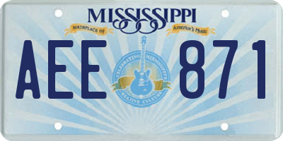 MS license plate AEE871