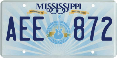 MS license plate AEE872