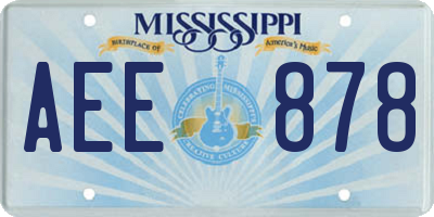 MS license plate AEE878