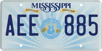 MS license plate AEE885