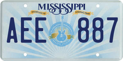MS license plate AEE887