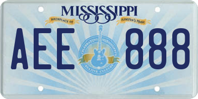 MS license plate AEE888