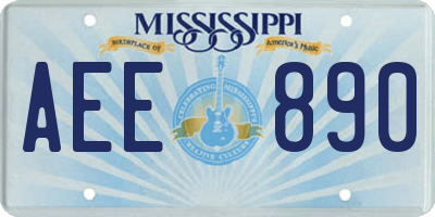 MS license plate AEE890