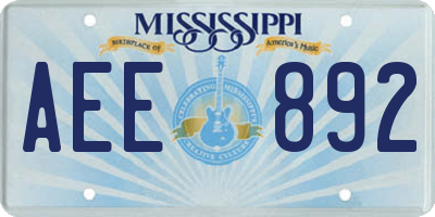 MS license plate AEE892