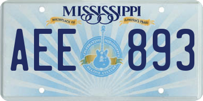 MS license plate AEE893