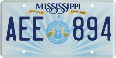 MS license plate AEE894