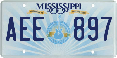 MS license plate AEE897