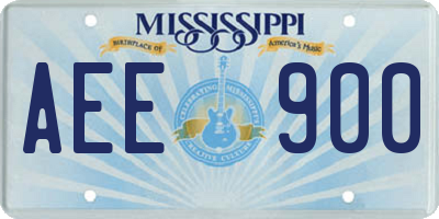 MS license plate AEE900