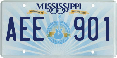 MS license plate AEE901