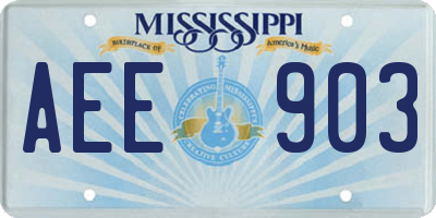 MS license plate AEE903