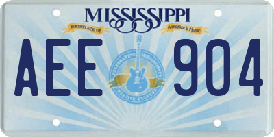 MS license plate AEE904