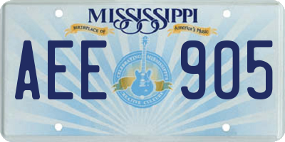 MS license plate AEE905