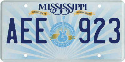 MS license plate AEE923
