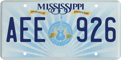 MS license plate AEE926