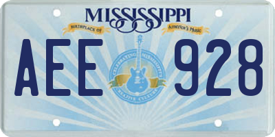 MS license plate AEE928