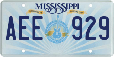 MS license plate AEE929