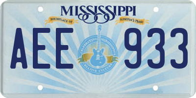 MS license plate AEE933